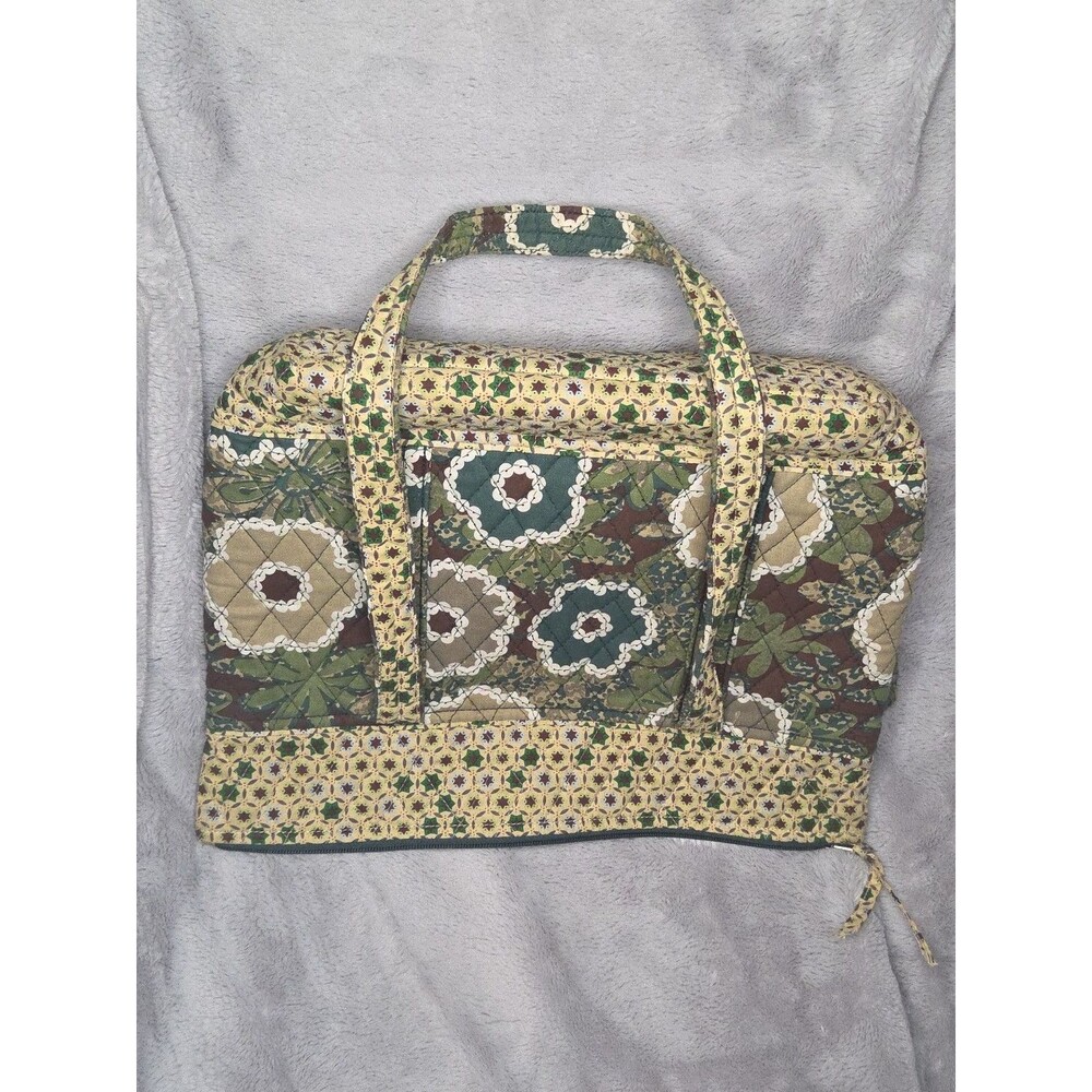 Lily Waters Green Floral Quilted Tote Bag Large 15x12 Handbag Shoulder Bag